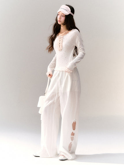 Milk Flower Ruffle Top