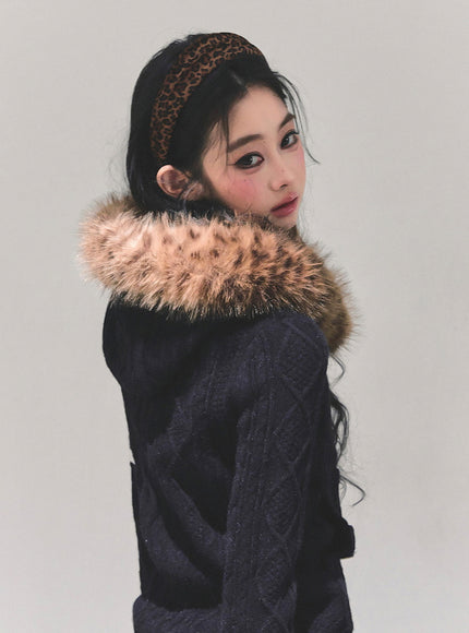 Faux Fur Academy Jacket - Black