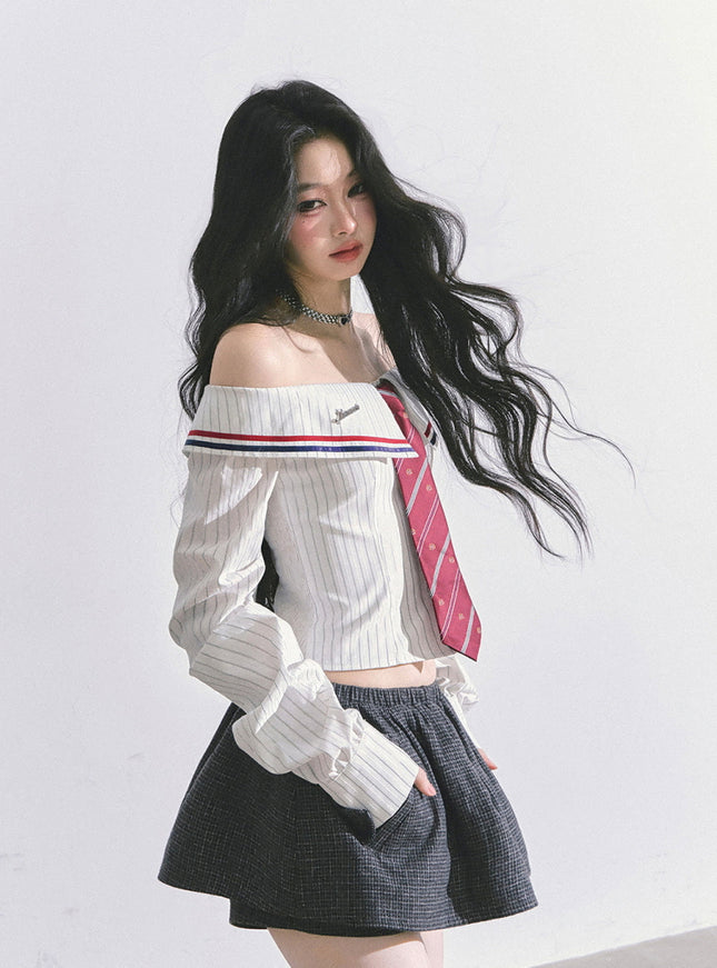 K-Glam Tie Set Shirt