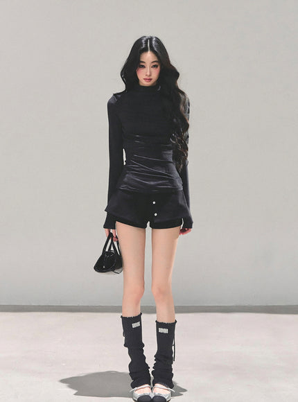 Sculpted Silhouette High-Neck Top