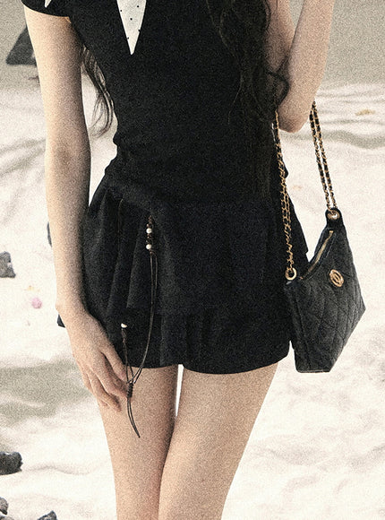 Willow Ruffle Skort - Black