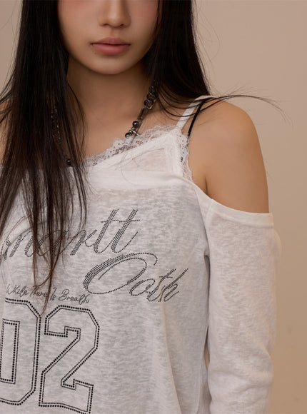Manhattan 02 Off-Shoulder Tee - White