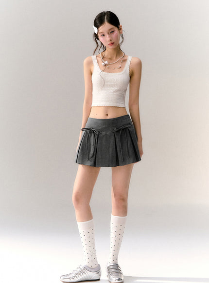 Side Tie Mini Skirt