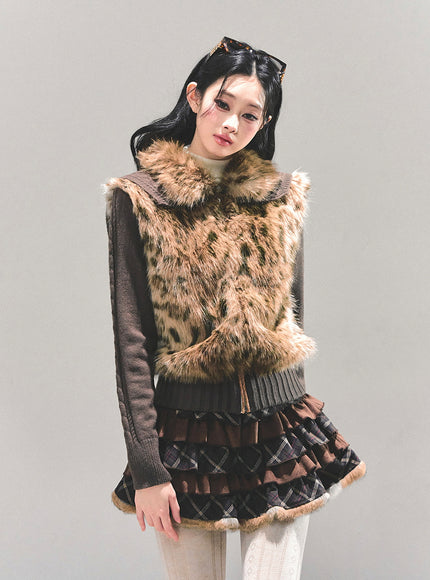 Wild Fawn Fur Knit Jacket