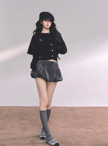 Parisienne Cape Cardigan - Black