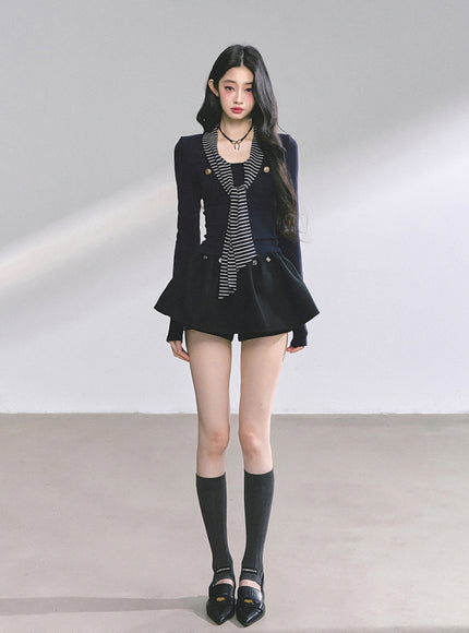 Marine Line Slim Top - Navy