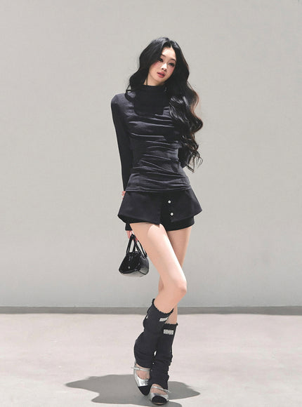 Sculpted Silhouette High-Neck Top