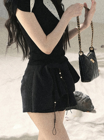 Willow Ruffle Skort - Black