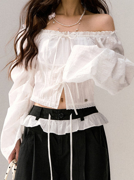 Cloud Ribbon Off-Shoulder Top