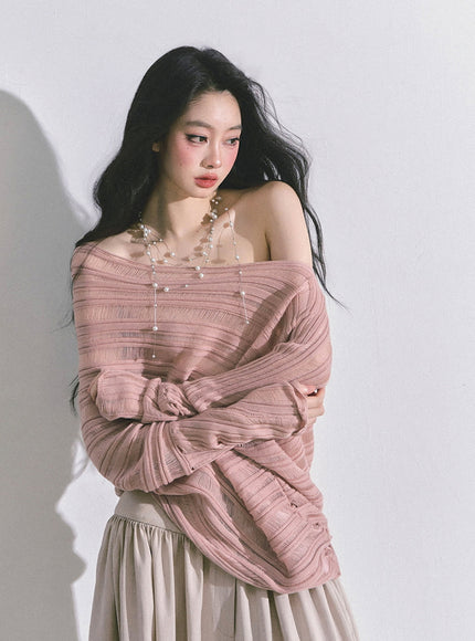 Poetic Flow Knit Top - Pink