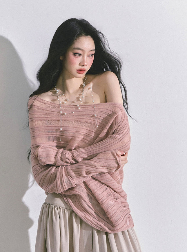 Poetic Flow Knit Top - Pink