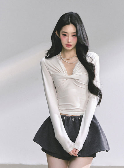 Luna Satin Top - White