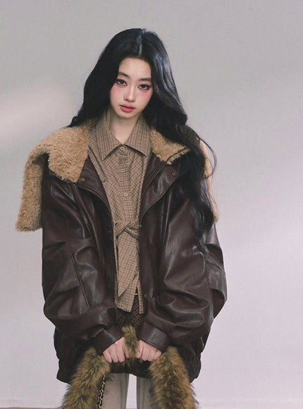 Café Aero Leather Jacket