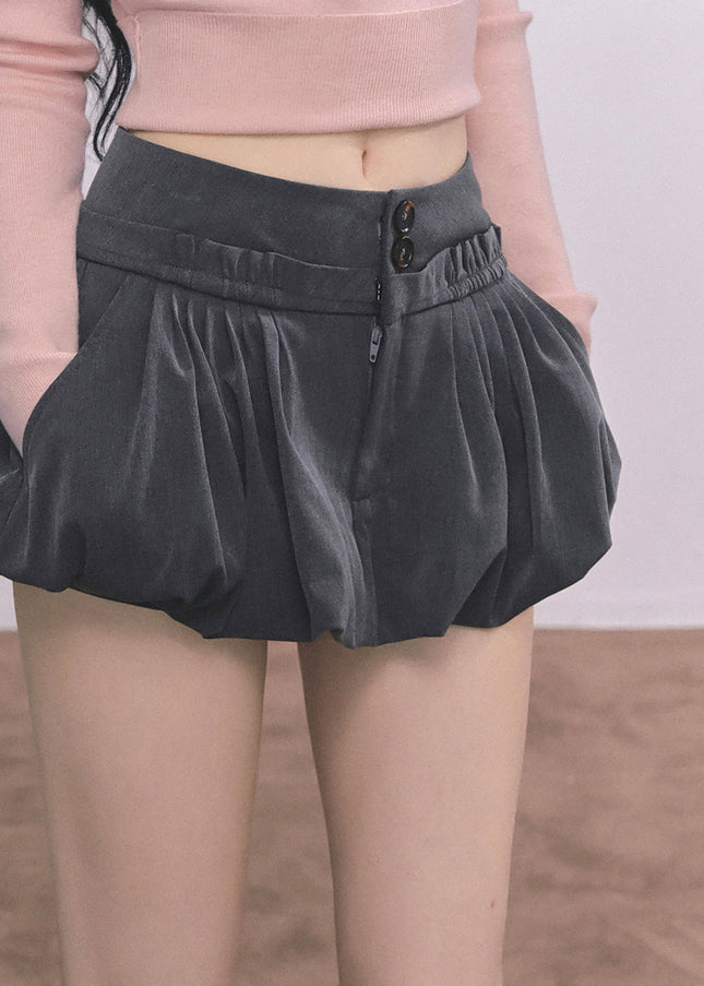 Bubble Hem Mini Skort - Gray