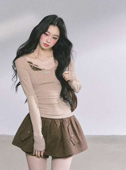 Hidden Allure Top - Brown