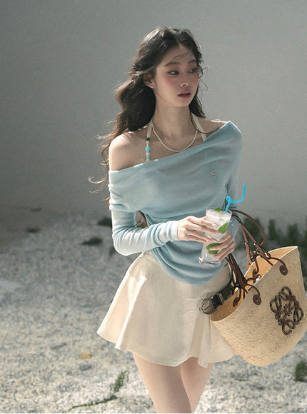 Blue Muse Off-Shoulder Top