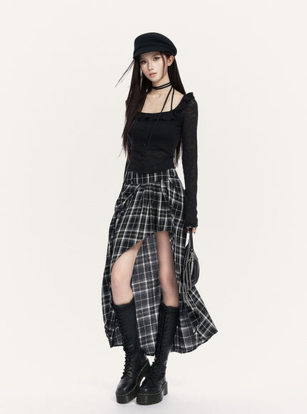 Dark Muse Plaid Skirt