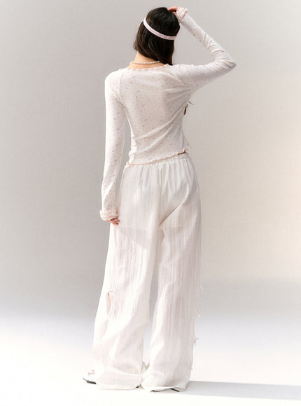 Milk Flower Ruffle Top
