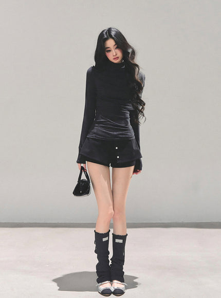 Sculpted Silhouette High-Neck Top