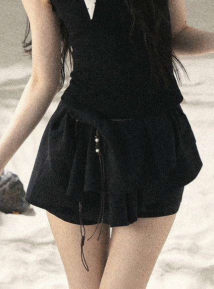 Willow Ruffle Skort - Black