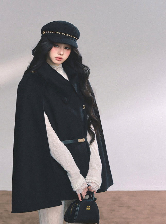 Noir Tailored Cape Coat