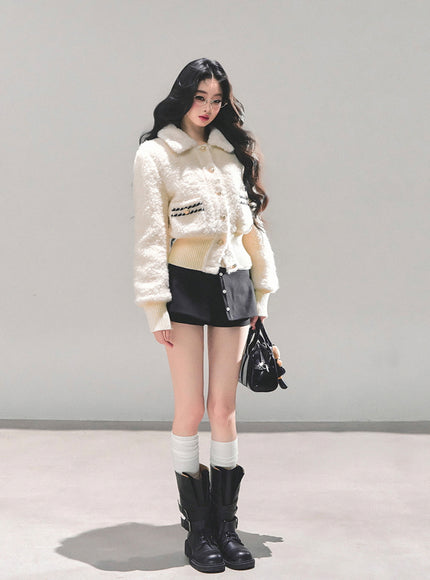 Bouclé Pearl Button Jacket