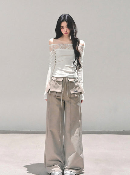 Stardust Sheer Lace Top - White