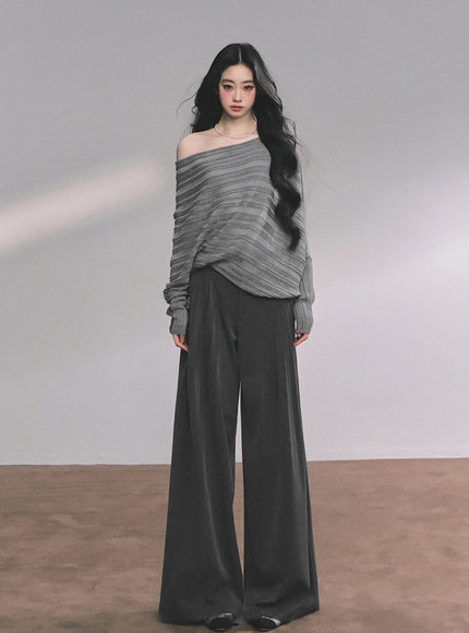 Poetic Flow Knit Top - Gray