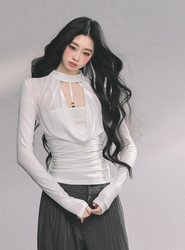 Whisper Drape Top - White