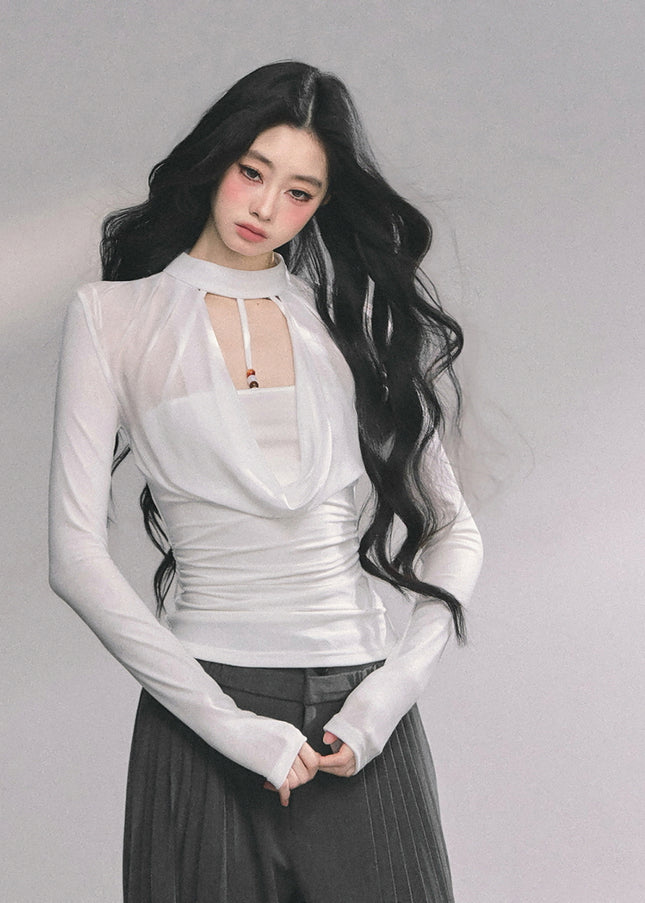 Whisper Drape Top - White