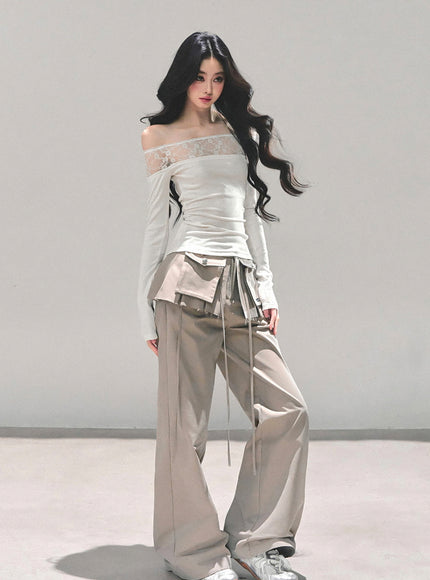 Stardust Sheer Lace Top - White