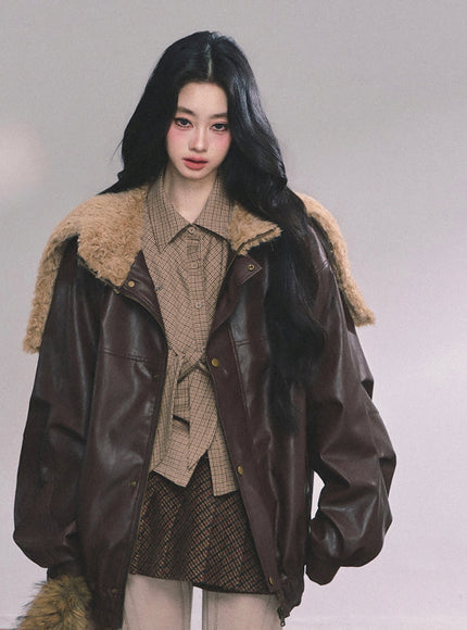 Café Aero Leather Jacket