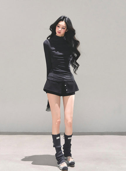 Sculpted Silhouette High-Neck Top