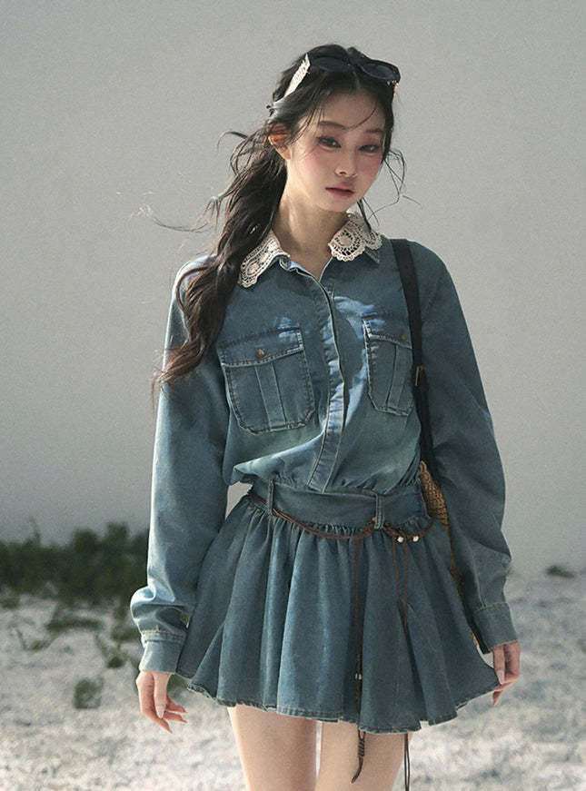 Blue Poem Denim Dress