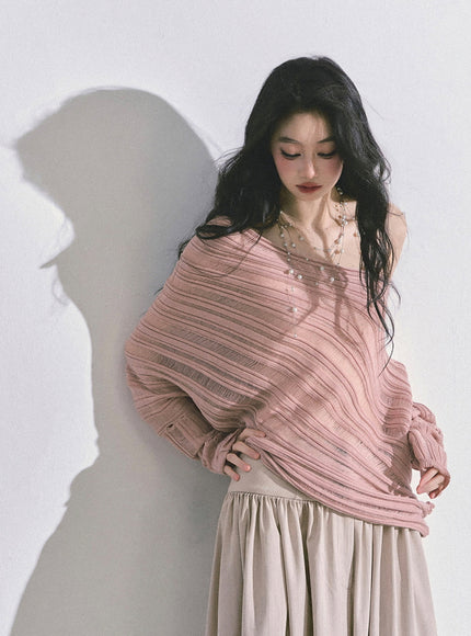 Poetic Flow Knit Top - Pink