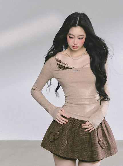 Hidden Allure Top - Brown