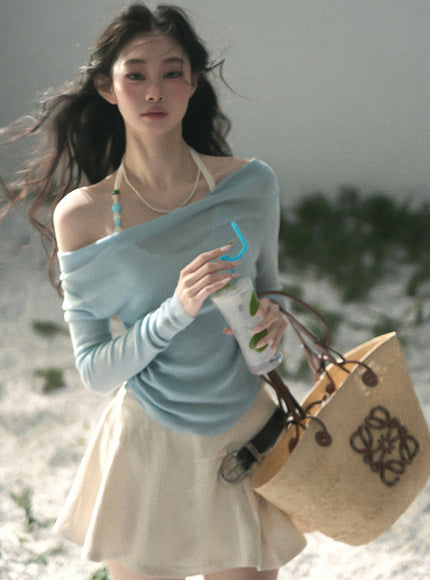 Blue Muse Off-Shoulder Top