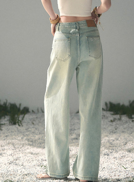 Dewdrop Denim Pants - Light Blue
