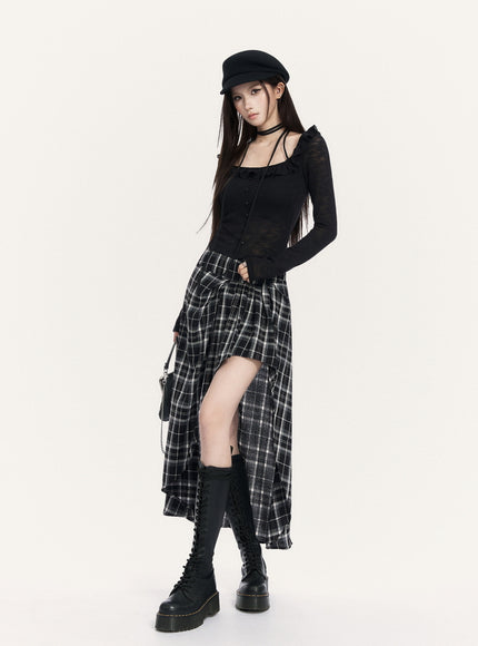 Dark Muse Plaid Skirt