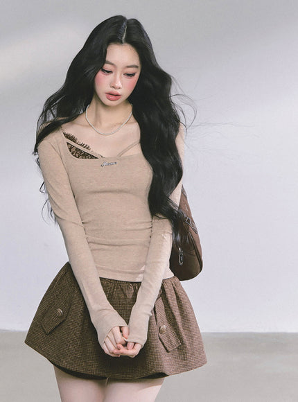 Hidden Allure Top - Brown