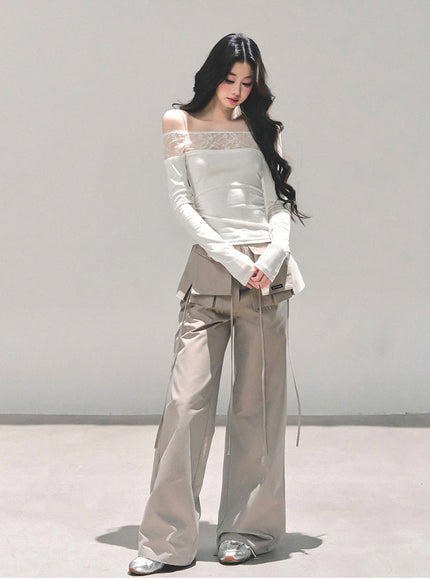 Stardust Sheer Lace Top - White