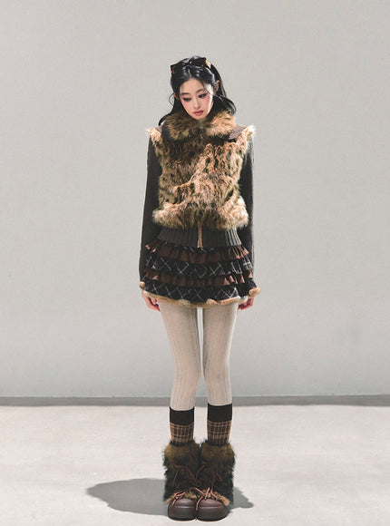 Wild Fawn Fur Knit Jacket
