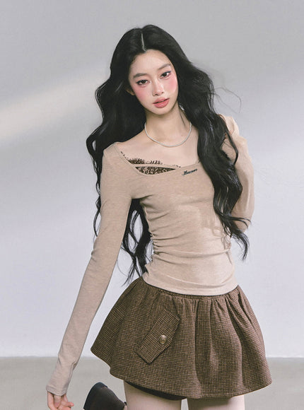 Hidden Allure Top - Brown