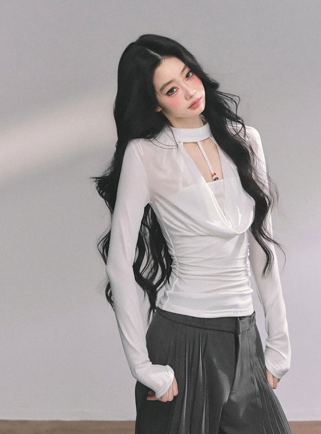 Whisper Drape Top - White