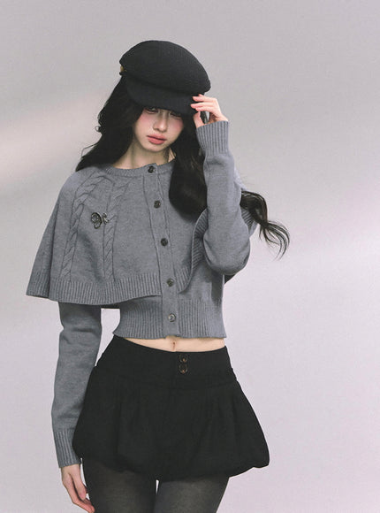 Parisienne Cape Cardigan - Gray