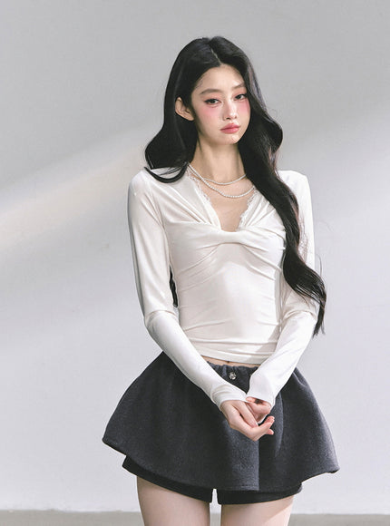 Luna Satin Top - White