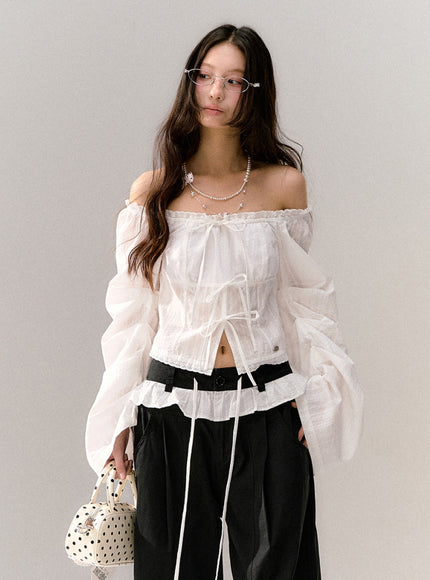 Cloud Ribbon Off-Shoulder Top