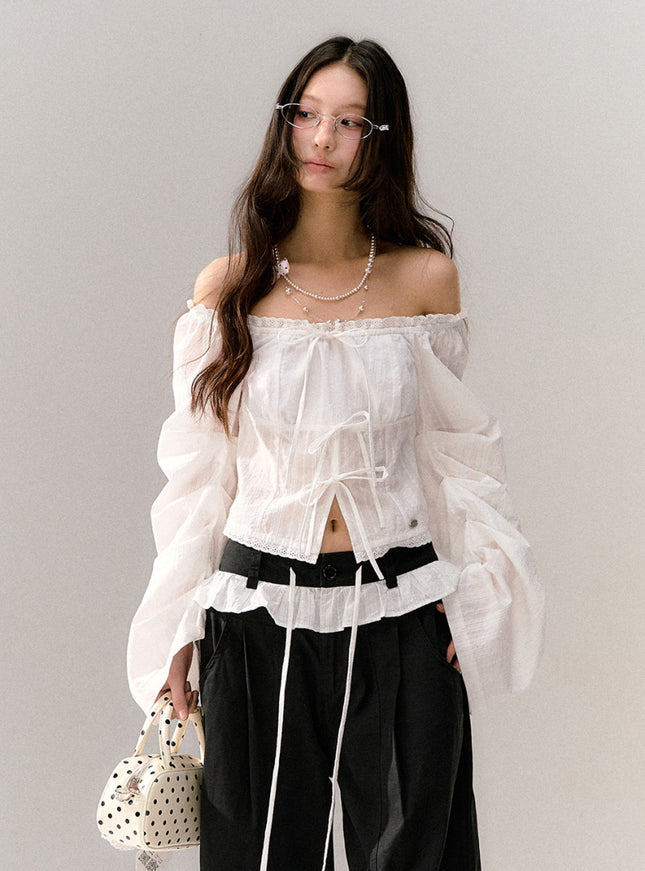 Cloud Ribbon Off-Shoulder Top