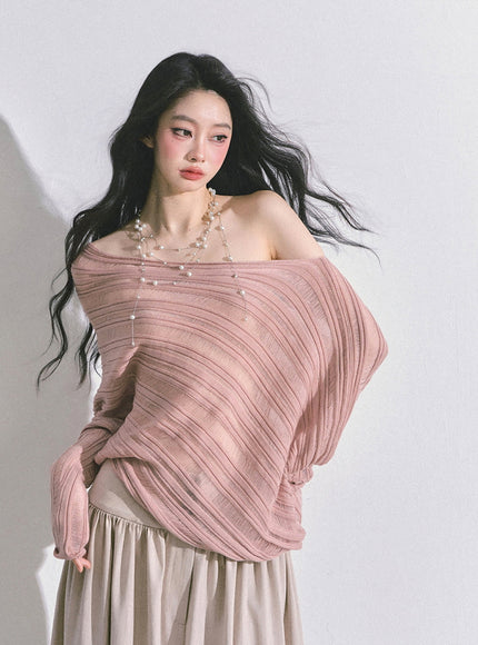 Poetic Flow Knit Top - Pink
