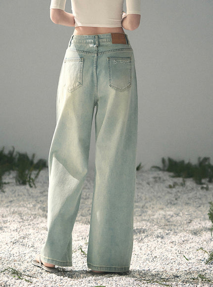 Dewdrop Denim Pants - Light Blue